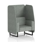Brixworth Open Booth With Black Legs in Single Tone 1 Seater Burnish Panels And Sofa Band 1 - Rivet