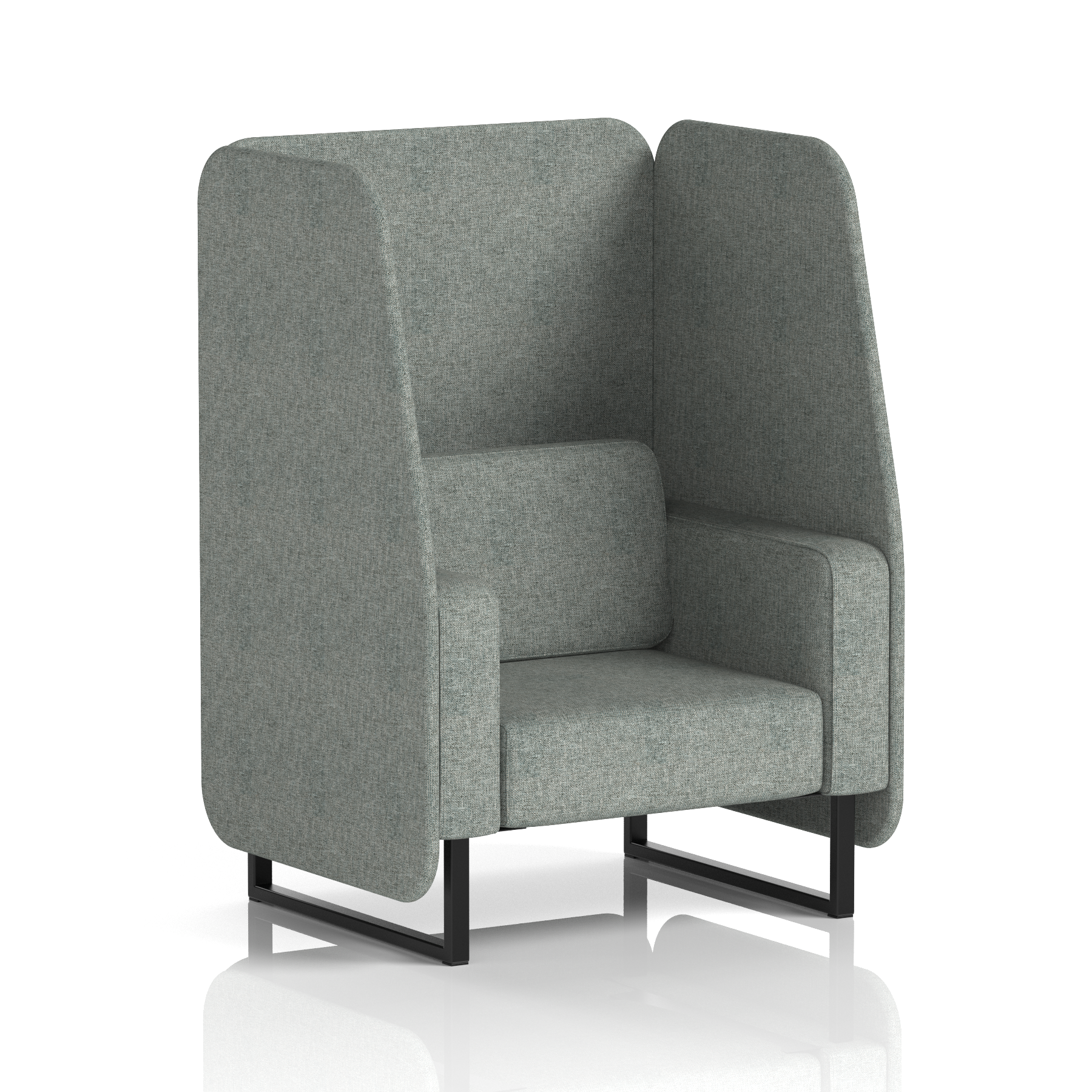Brixworth Open Booth With Black Legs in Single Tone 1 Seater Burnish Panels And Sofa Band 1 - Rivet