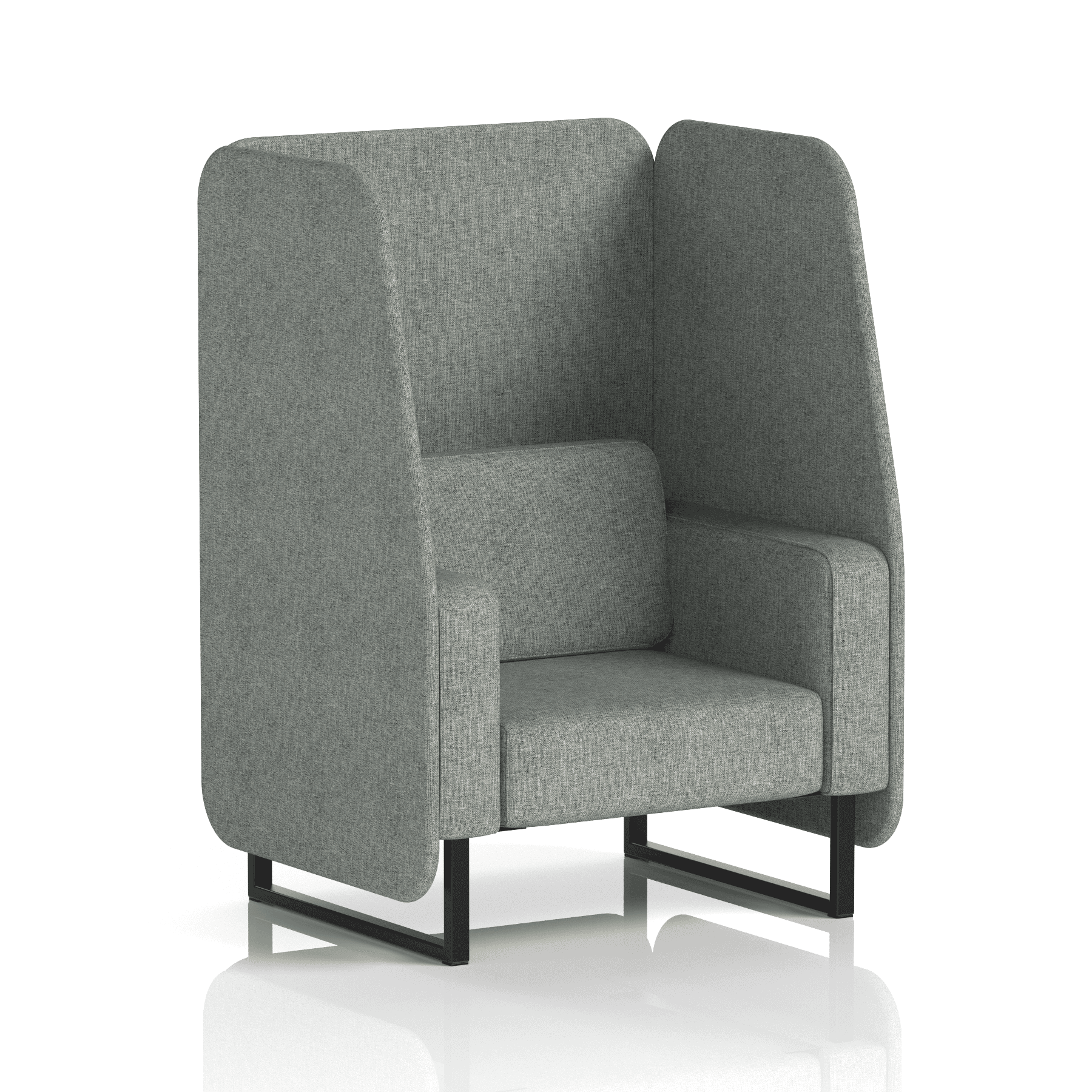 Brixworth Open Booth With Black Legs in Single Tone 1 Seater Burnish Panels And Sofa Band 1 - Rivet