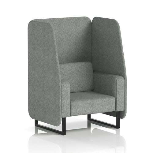 Brixworth Open Booth With Black Legs in Single Tone 1 Seater Burnish Panels And Sofa Band 1 - Rivet