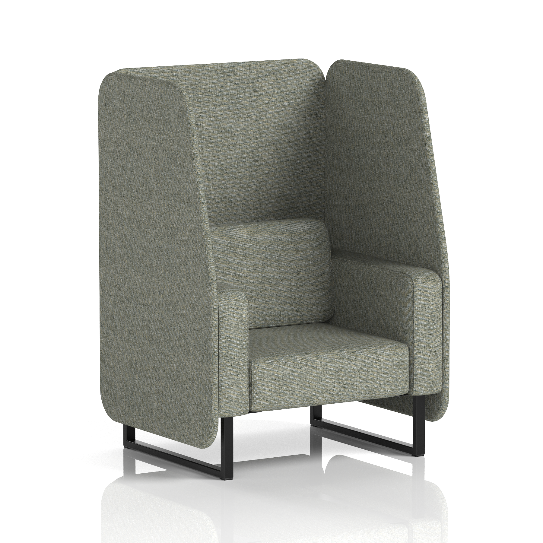 Brixworth Open Booth With Black Legs in Single Tone 1 Seater Crucible Panels And Sofa Band 1 - Rivet