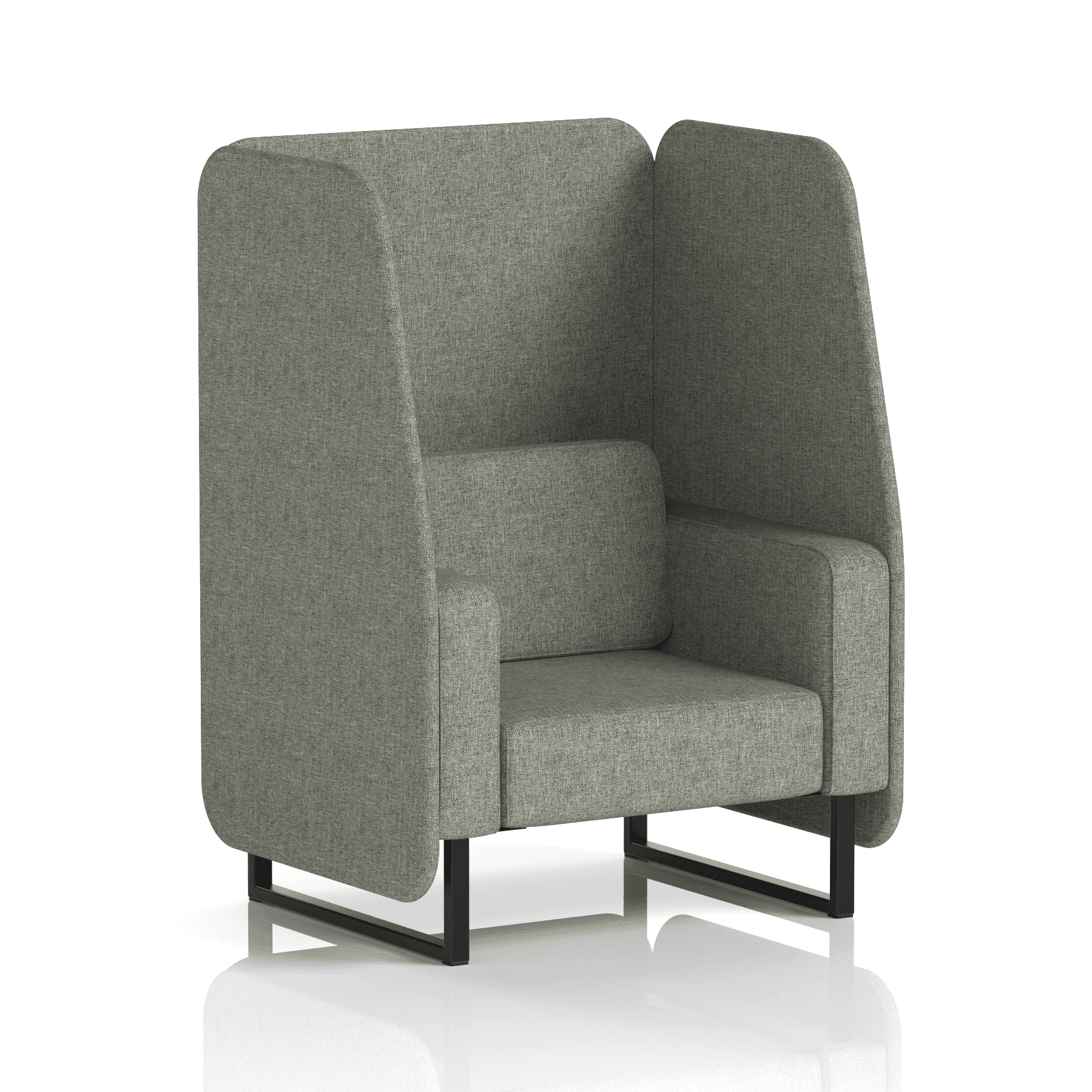 Brixworth Open Booth With Black Legs in Single Tone 1 Seater Crucible Panels And Sofa Band 1 - Rivet