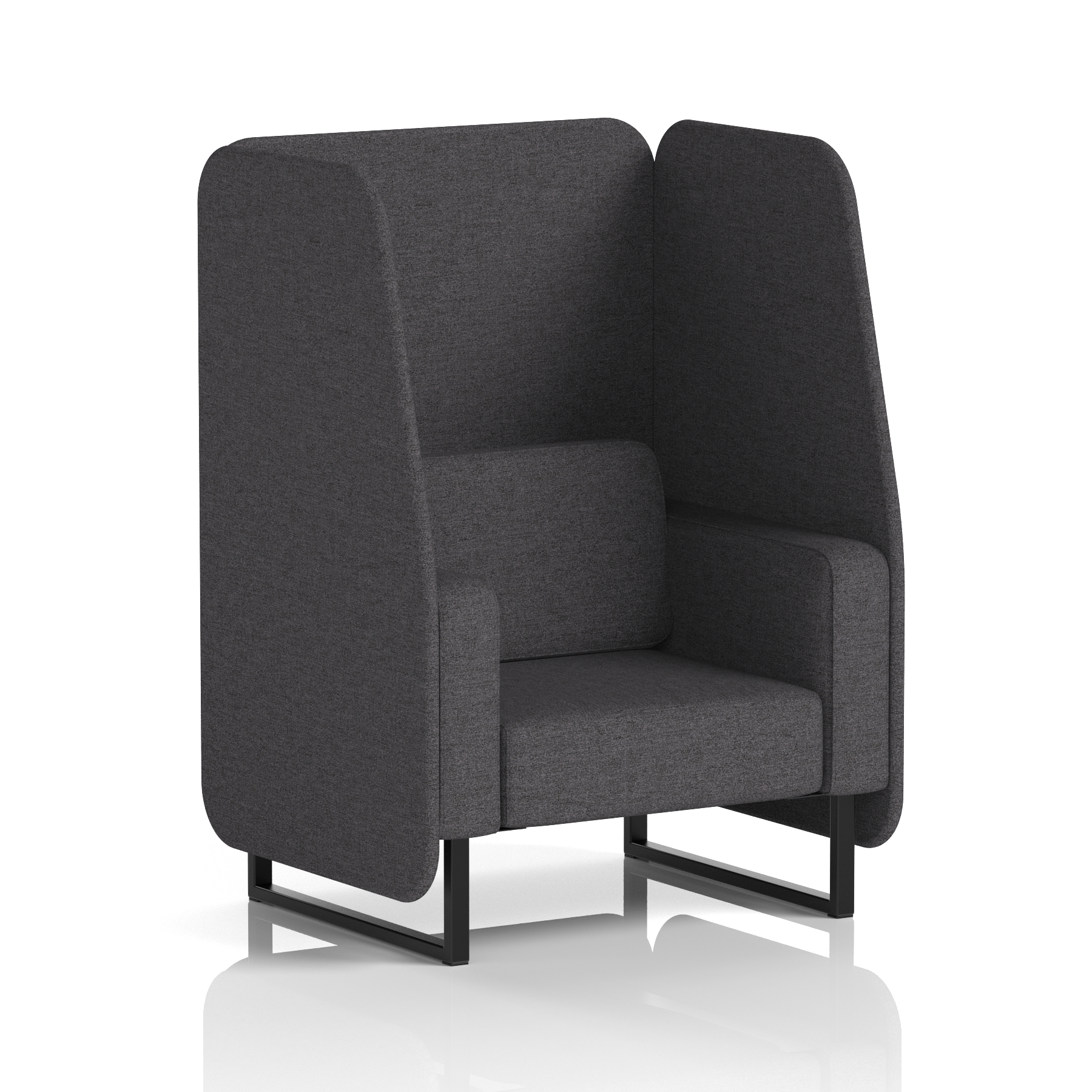 Brixworth Open Booth With Black Legs in Single Tone 2 Seater Crucible Panels And Sofa Band 1 - Rivet