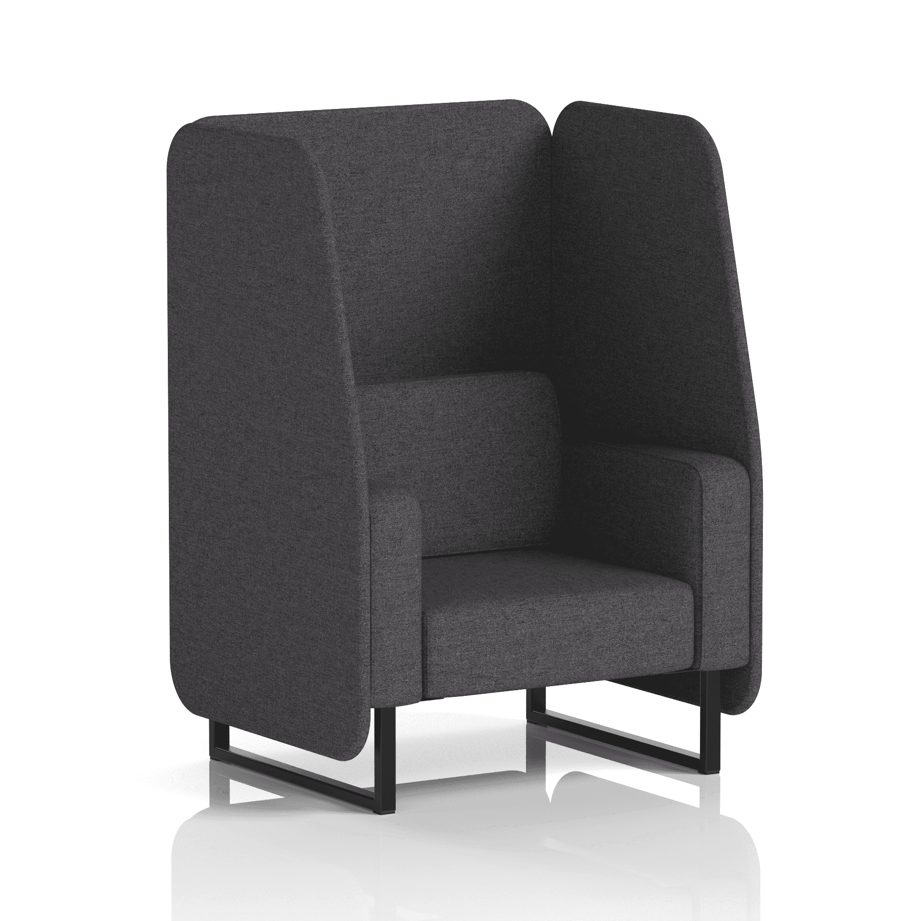 Brixworth Open Booth With Black Legs in Single Tone 2 Seater Crucible Panels And Sofa Band 1 - Rivet