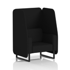 Brixworth Open Booth With Black Legs in Single Tone 1 Seater Olive Panels And Sofa Band 1 - Rivet