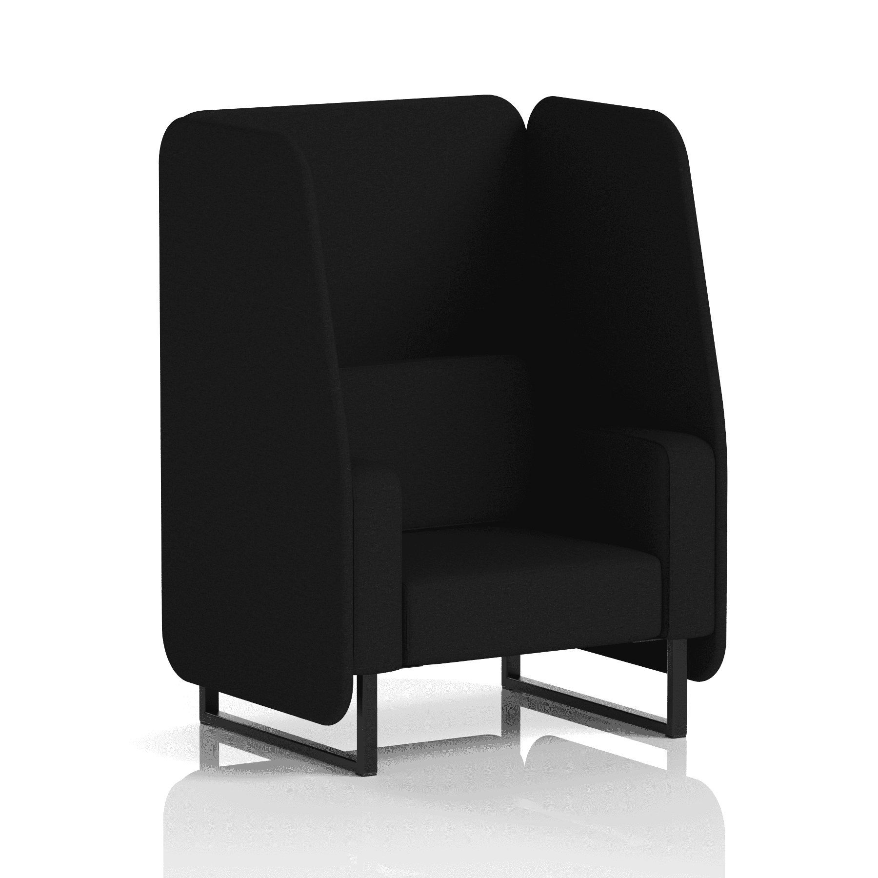Brixworth Open Booth With Black Legs in Single Tone 1 Seater Olive Panels And Sofa Band 1 - Rivet