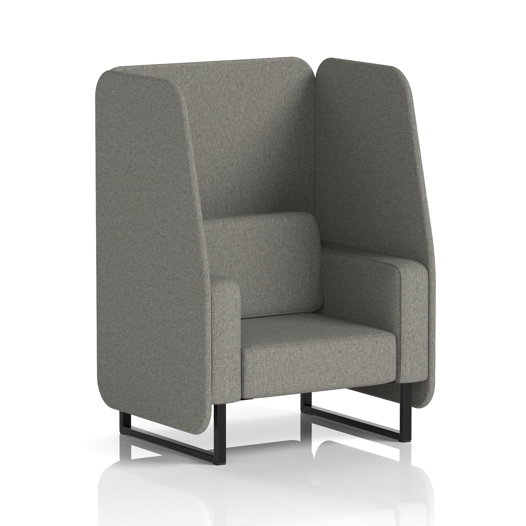 Brixworth Open Booth With Black Legs in Single Tone 2 Seater Olive Panels And Sofa Band 1 - Rivet