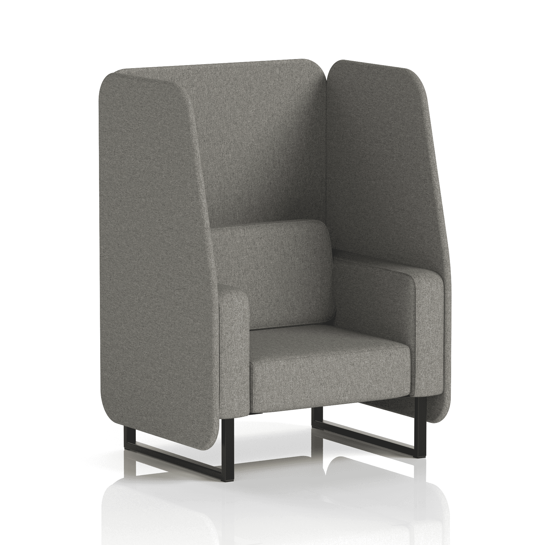 Brixworth Open Booth With Black Legs in Single Tone 2 Seater Olive Panels And Sofa Band 1 - Rivet