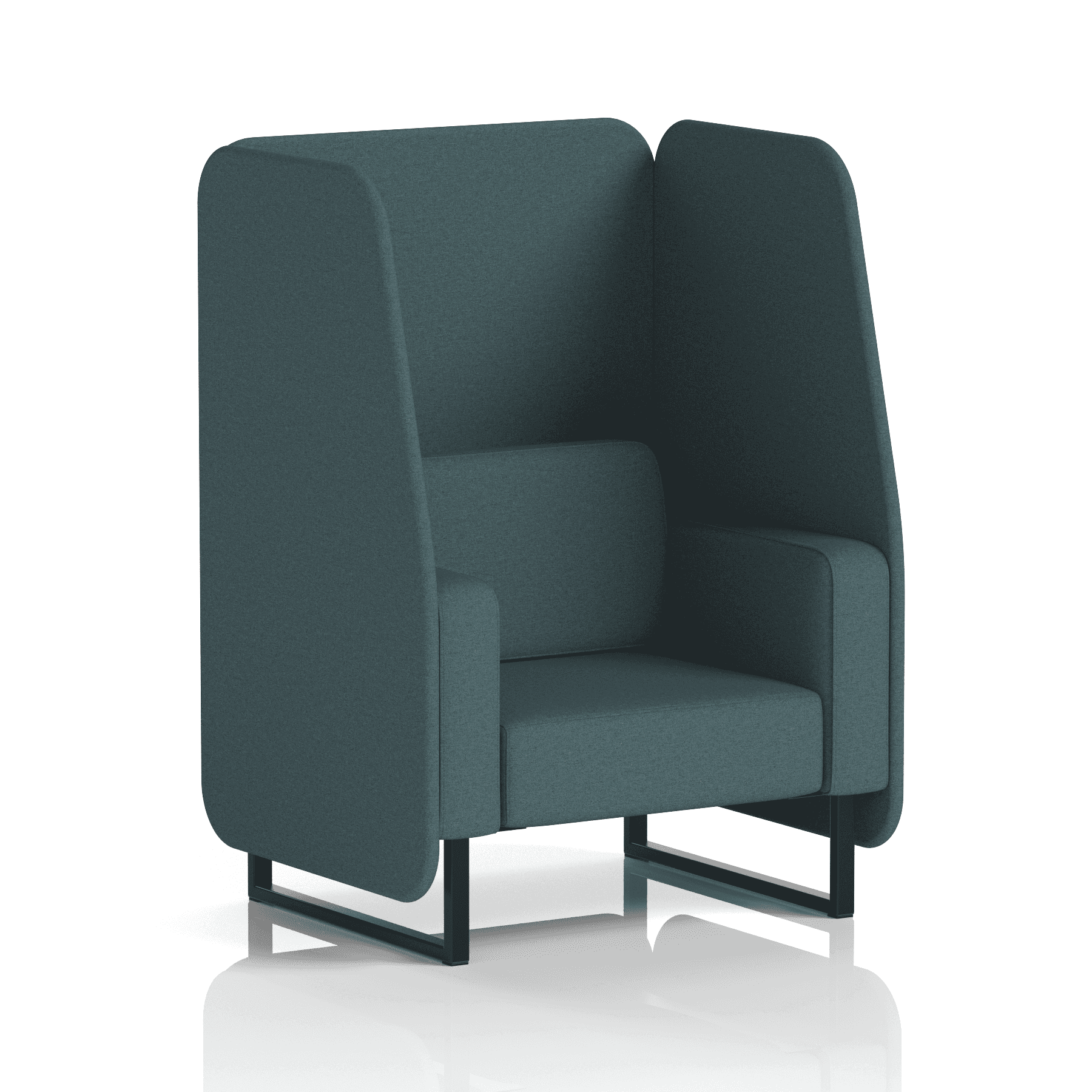Brixworth Open Booth With Black Legs in Single Tone 3 Seater Olive Panels And Sofa Band 1 - Rivet