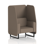 Brixworth Open Booth With Black Legs in Single Tone 1 Seater Prime Panels And Sofa Band 1 - Rivet