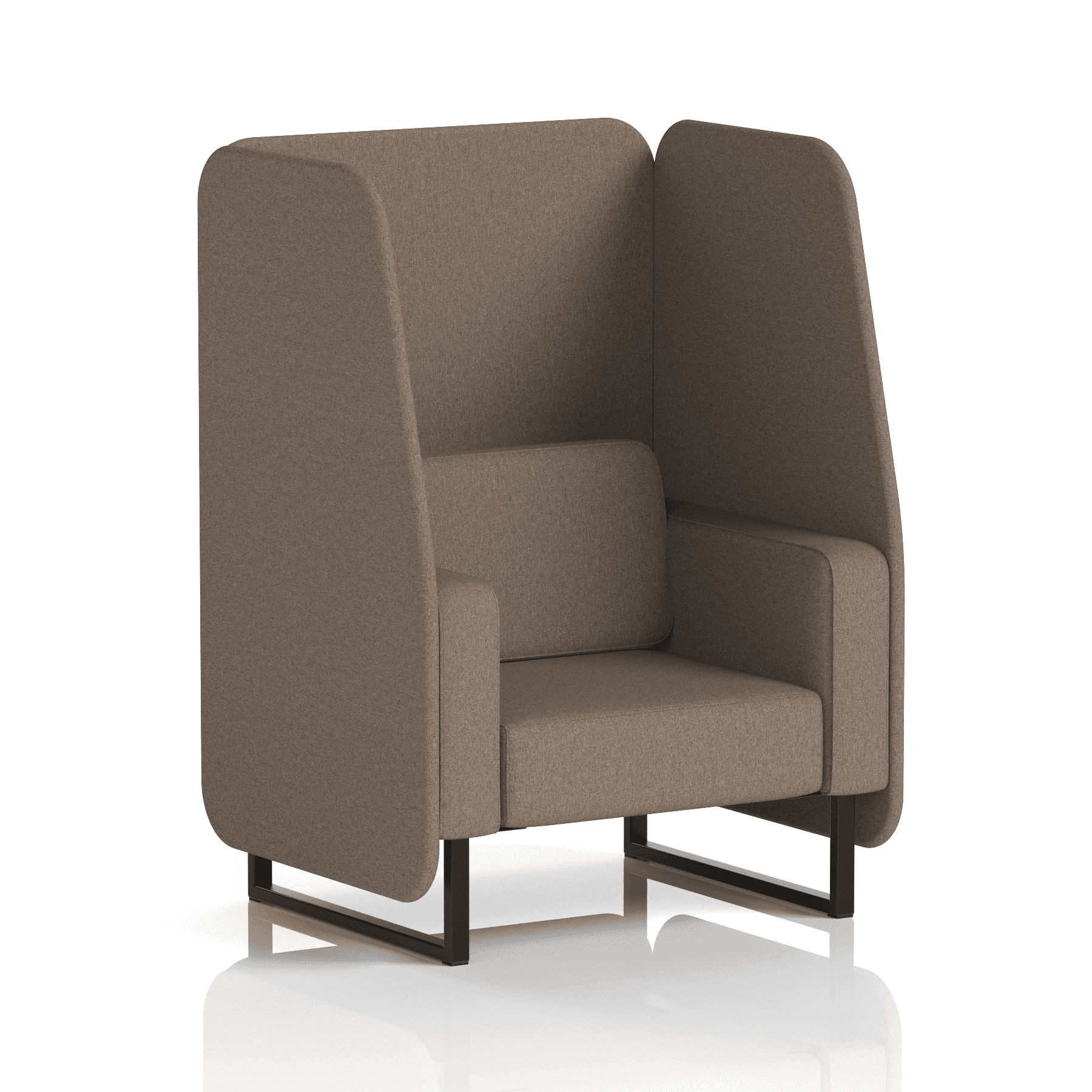 Brixworth Open Booth With Black Legs in Single Tone 1 Seater Prime Panels And Sofa Band 1 - Rivet