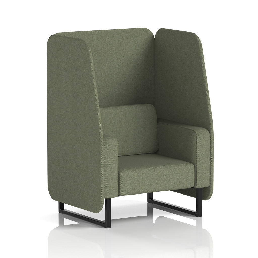 Brixworth Open Booth With Black Legs in Single Tone 3 Seater Prime Panels And Sofa Band 1 - Rivet