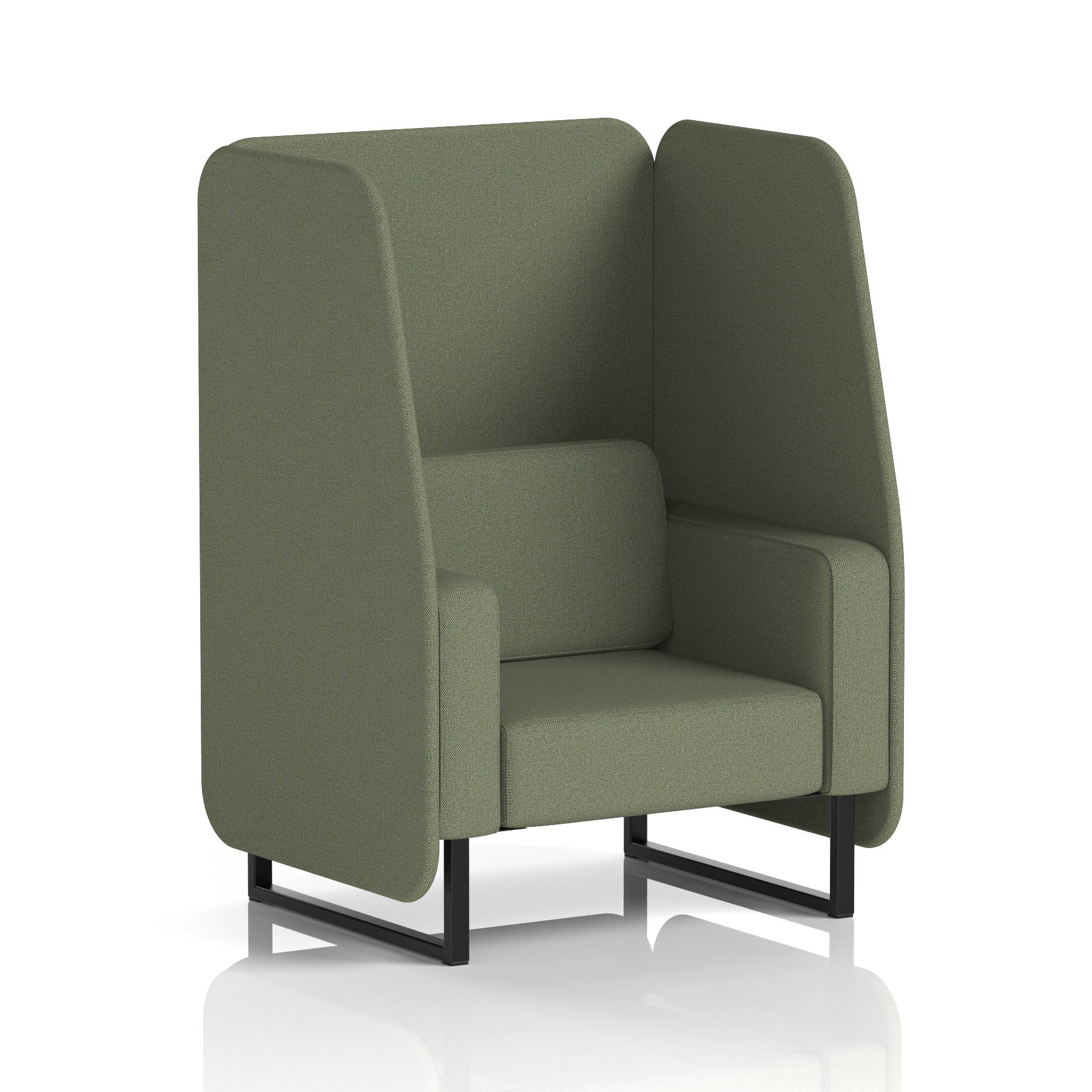 Brixworth Open Booth With Black Legs in Single Tone 3 Seater Prime Panels And Sofa Band 1 - Rivet