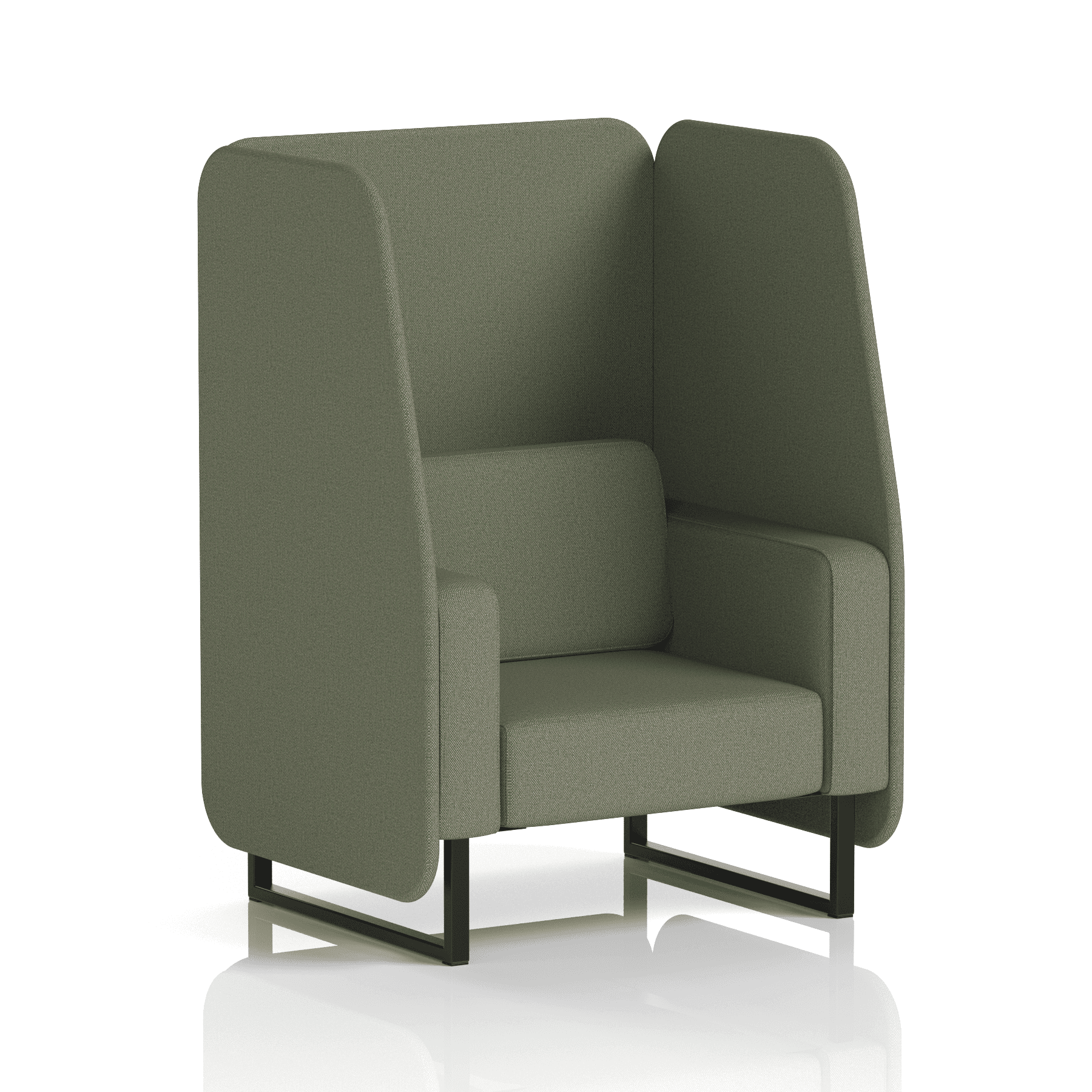 Brixworth Open Booth With Black Legs in Single Tone 3 Seater Prime Panels And Sofa Band 1 - Rivet
