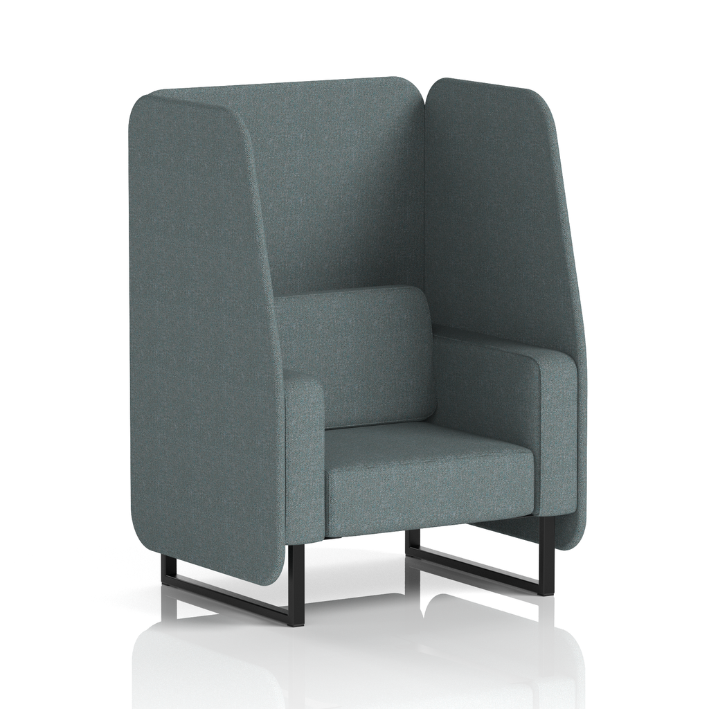 Brixworth Open Booth With Black Legs in Single Tone 1 Seater Arithmetic Panels And Sofa Band 2 - X2