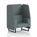 Brixworth Open Booth With Black Legs in Single Tone 1 Seater Arithmetic Panels And Sofa Band 2 - X2