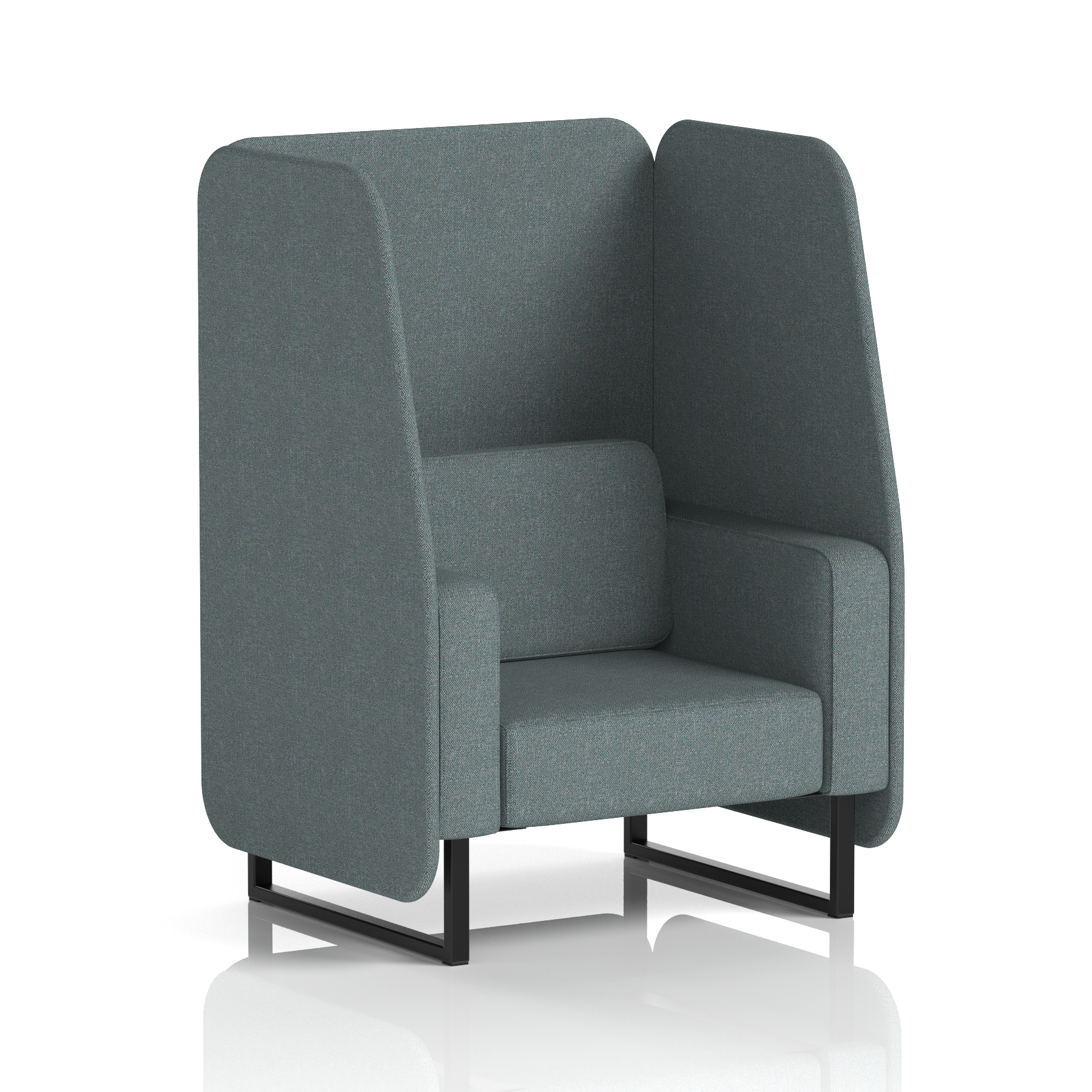 Brixworth Open Booth With Black Legs in Single Tone 1 Seater Arithmetic Panels And Sofa Band 2 - X2