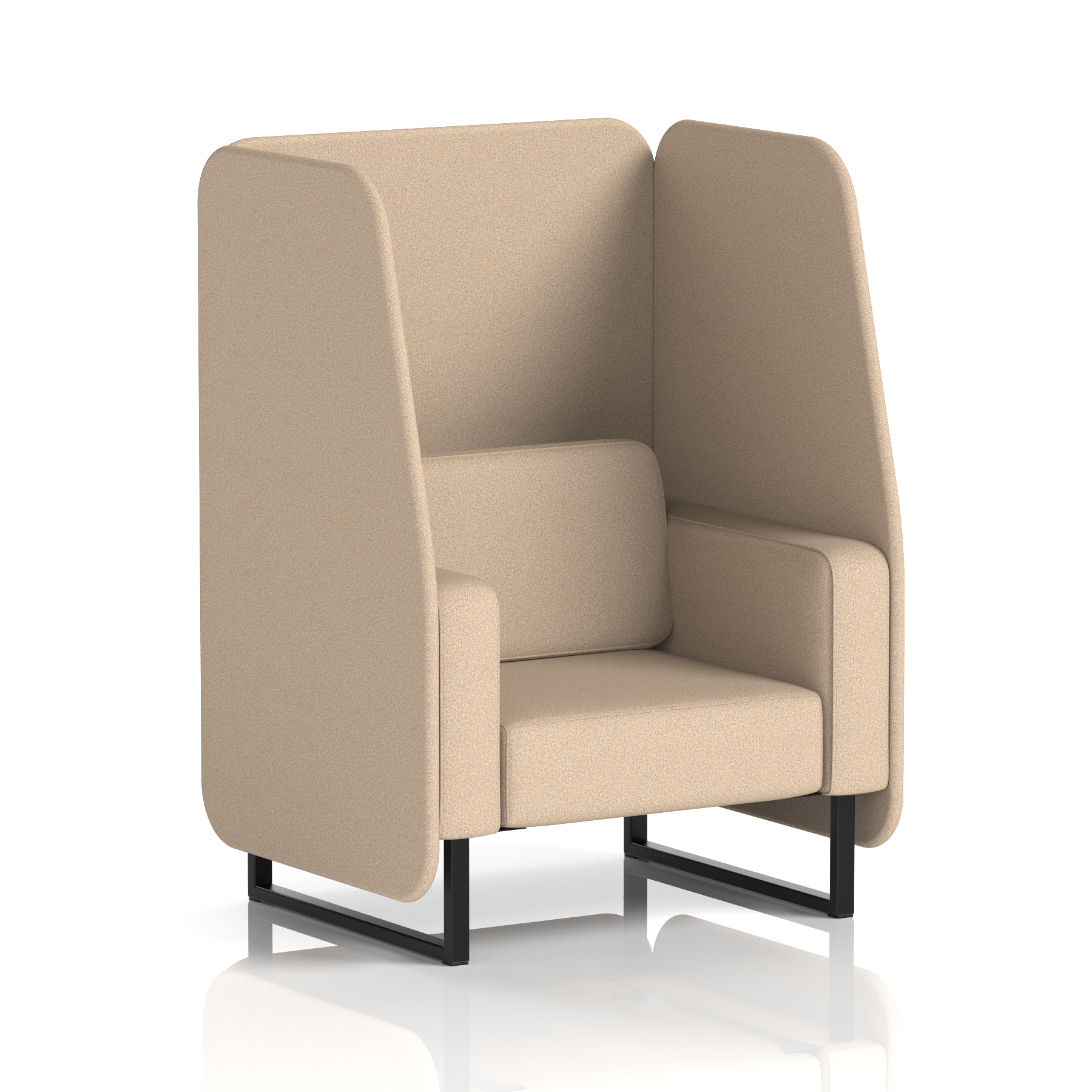 Brixworth Open Booth With Black Legs in Single Tone 2 Seater Arithmetic Panels And Sofa Band 2 - X2