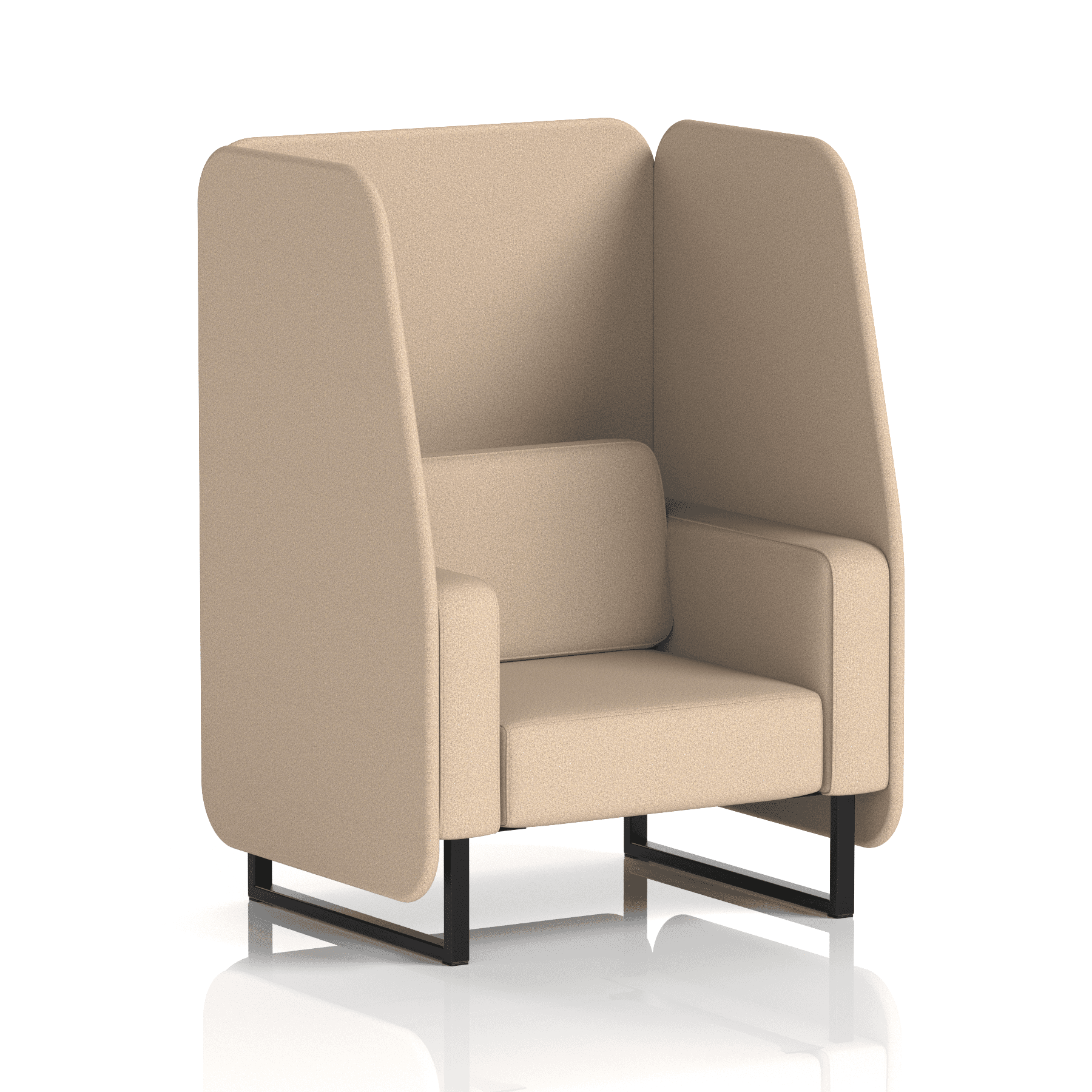 Brixworth Open Booth With Black Legs in Single Tone 2 Seater Arithmetic Panels And Sofa Band 2 - X2