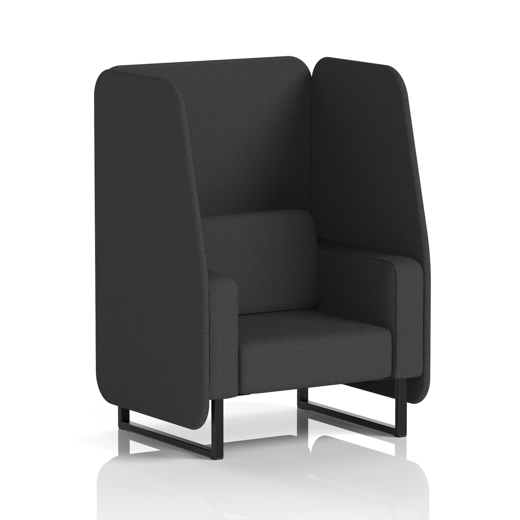 Brixworth Open Booth With Black Legs in Single Tone 1 Seater Calculus Panels And Sofa Band 2 - X2