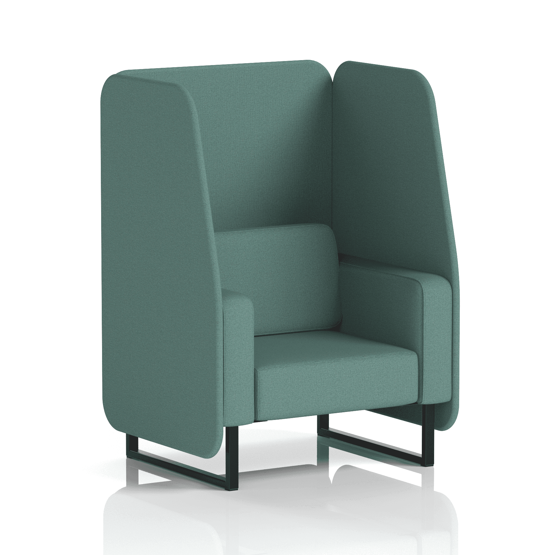 Brixworth Open Booth With Black Legs in Single Tone 2 Seater Diameter Panels And Sofa Band 2 - X2