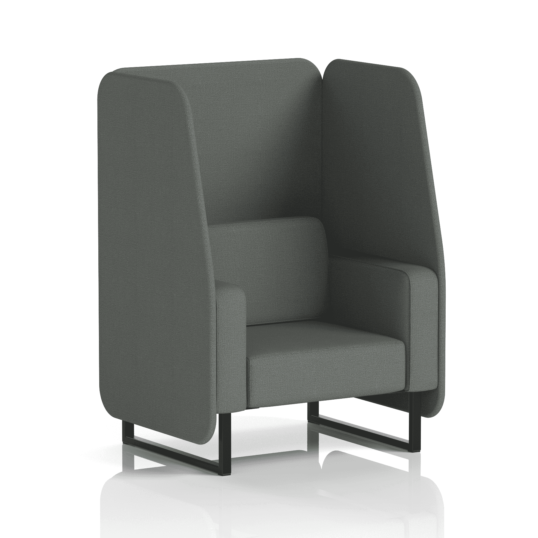 Brixworth Open Booth With Black Legs in Single Tone 3 Seater Diameter Panels And Sofa Band 2 - X2