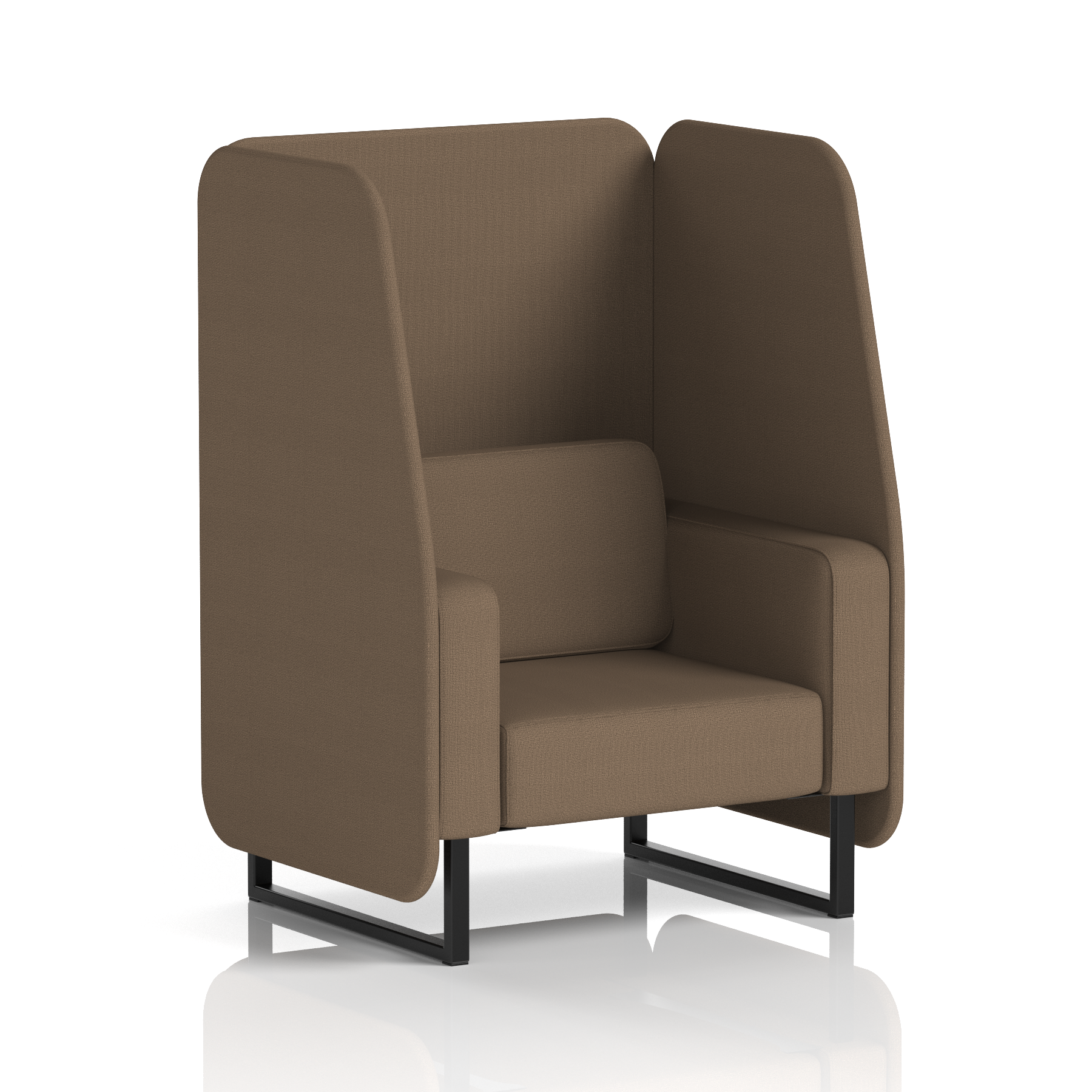 Brixworth Open Booth With Black Legs in Single Tone 1 Seater Number Panels And Sofa Band 2 - X2