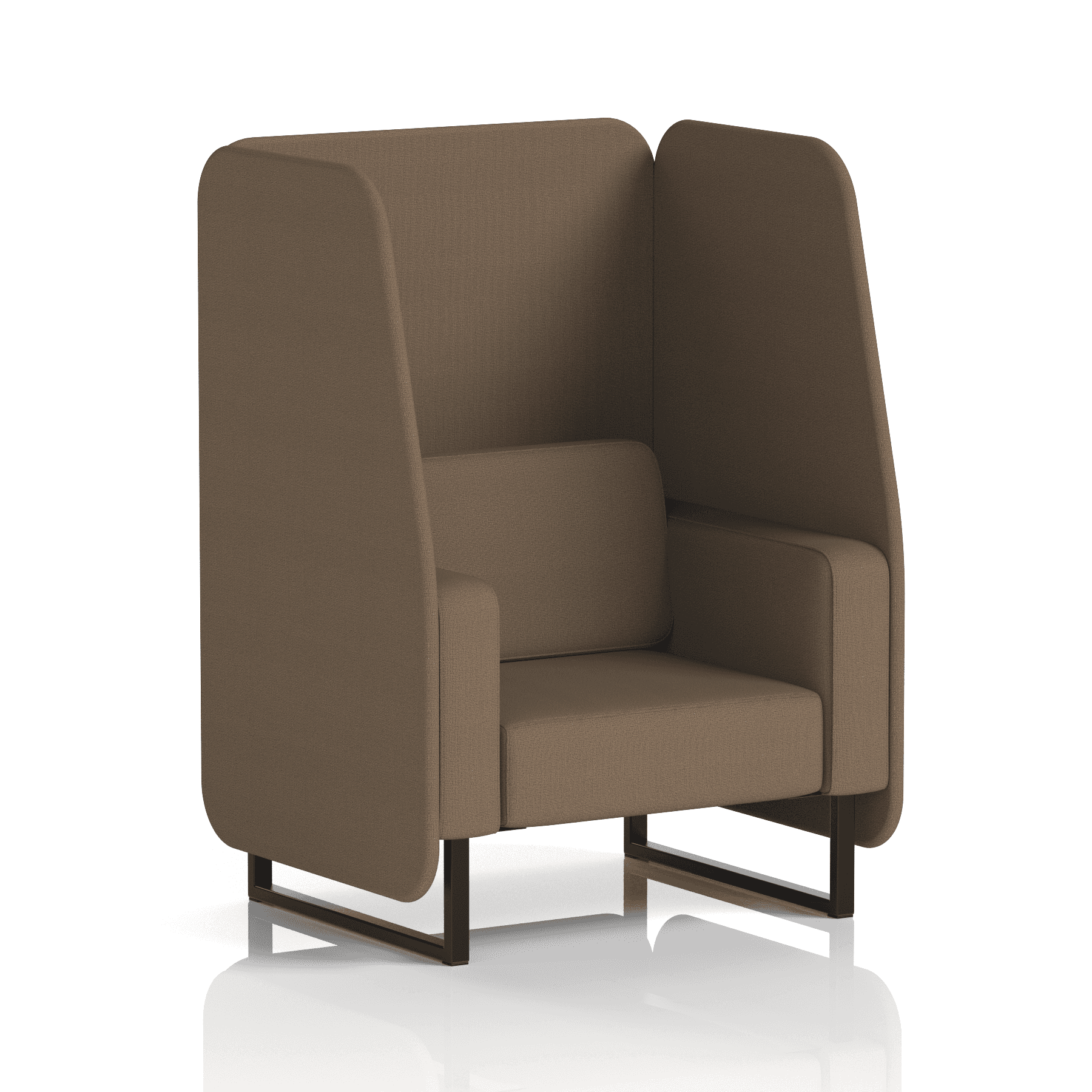 Brixworth Open Booth With Black Legs in Single Tone 1 Seater Number Panels And Sofa Band 2 - X2