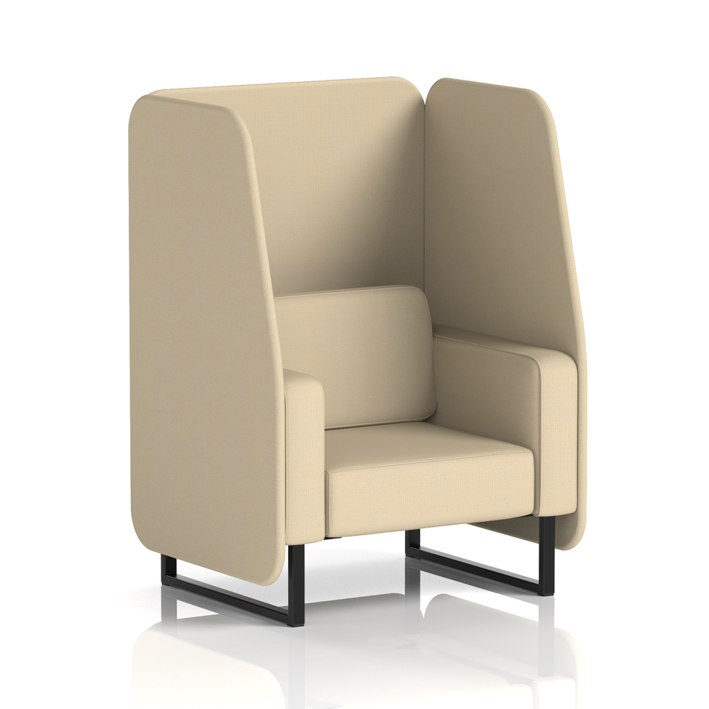 Brixworth Open Booth With Black Legs in Single Tone 1 Seater Polygon Panels And Sofa Band 2 - X2