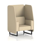 Brixworth Open Booth With Black Legs in Single Tone 1 Seater Polygon Panels And Sofa Band 2 - X2