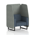 Brixworth Open Booth With Black Legs in Two Tone 3 Seater Charcoal Panels And Vitreous Sofa Band 1 - Rivet