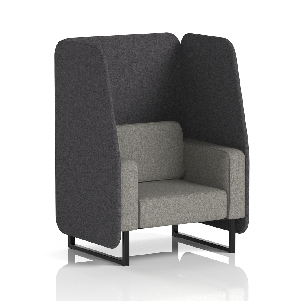 Brixworth Open Booth With Black Legs in Two Tone 2 Seater Crucible Panels And Prime Sofa Band 1 - Rivet