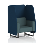 Brixworth Open Booth With Black Legs in Two Tone 3 Seater Crucible Panels And Prime Sofa Band 1 - Rivet