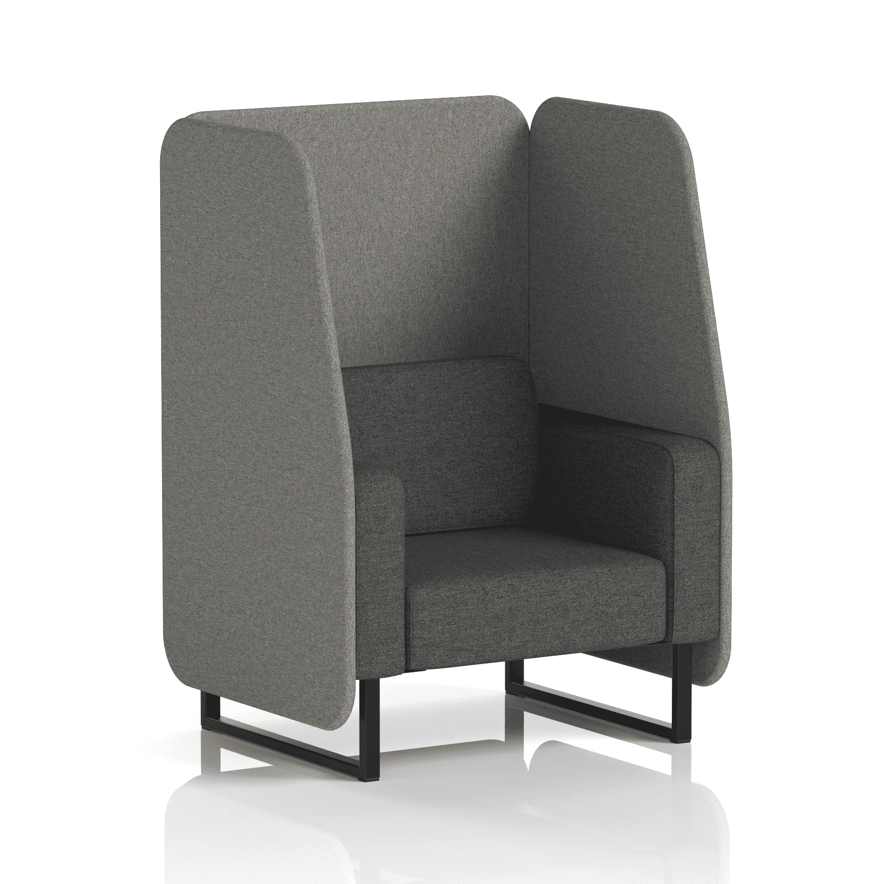 Brixworth Open Booth With Black Legs in Two Tone 2 Seater Olive Panels And Burnish Sofa Band 1 - Rivet