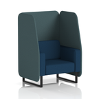 Brixworth Open Booth With Black Legs in Two Tone 3 Seater Olive Panels And Burnish Sofa Band 1 - Rivet