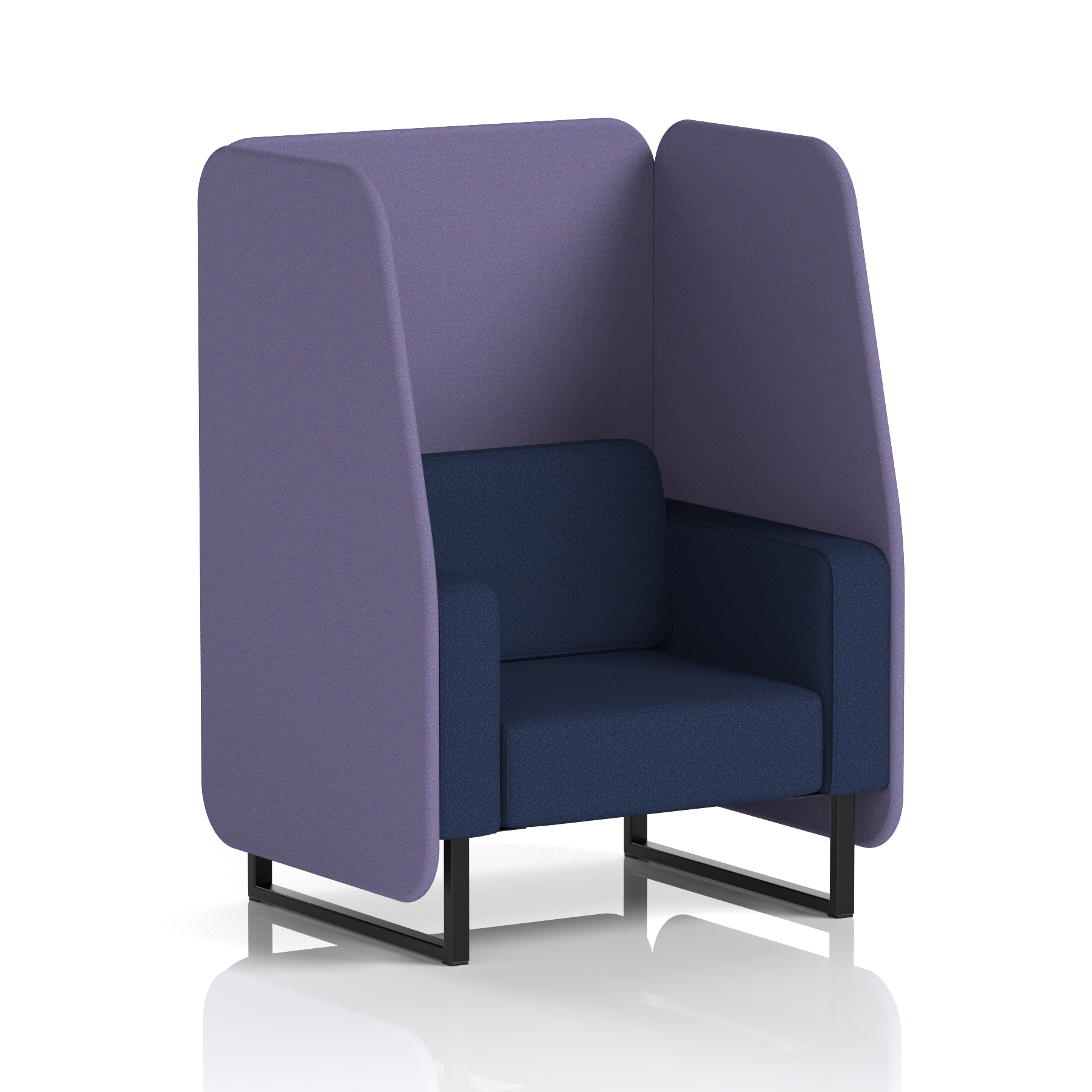 Brixworth Open Booth With Black Legs in Two Tone 2 Seater Calculus Panels And Polygon Sofa Band 2 - X2