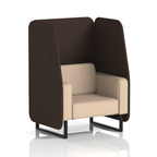 Brixworth Open Booth With Black Legs in Two Tone 1 Seater Diameter Panels And Theory Sofa Band 2 - X2