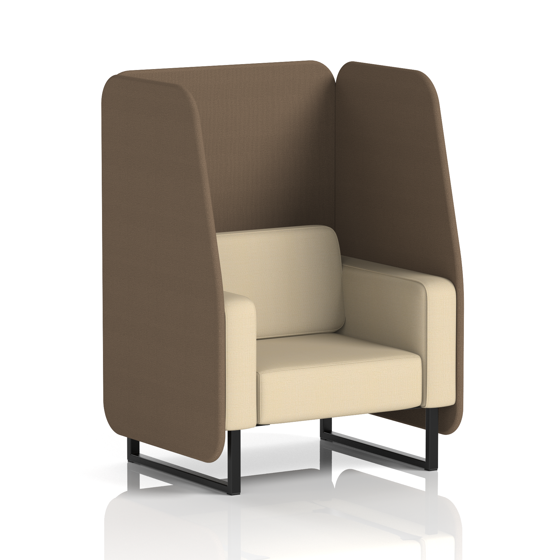 Brixworth Open Booth With Black Legs in Two Tone 1 Seater Number Panels And Arithmetic Sofa Band 2 - X2