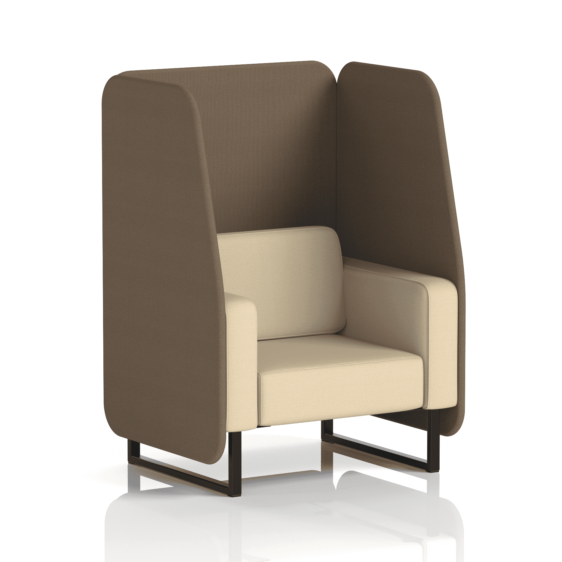 Brixworth Open Booth With Black Legs in Two Tone 1 Seater Number Panels And Arithmetic Sofa Band 2 - X2