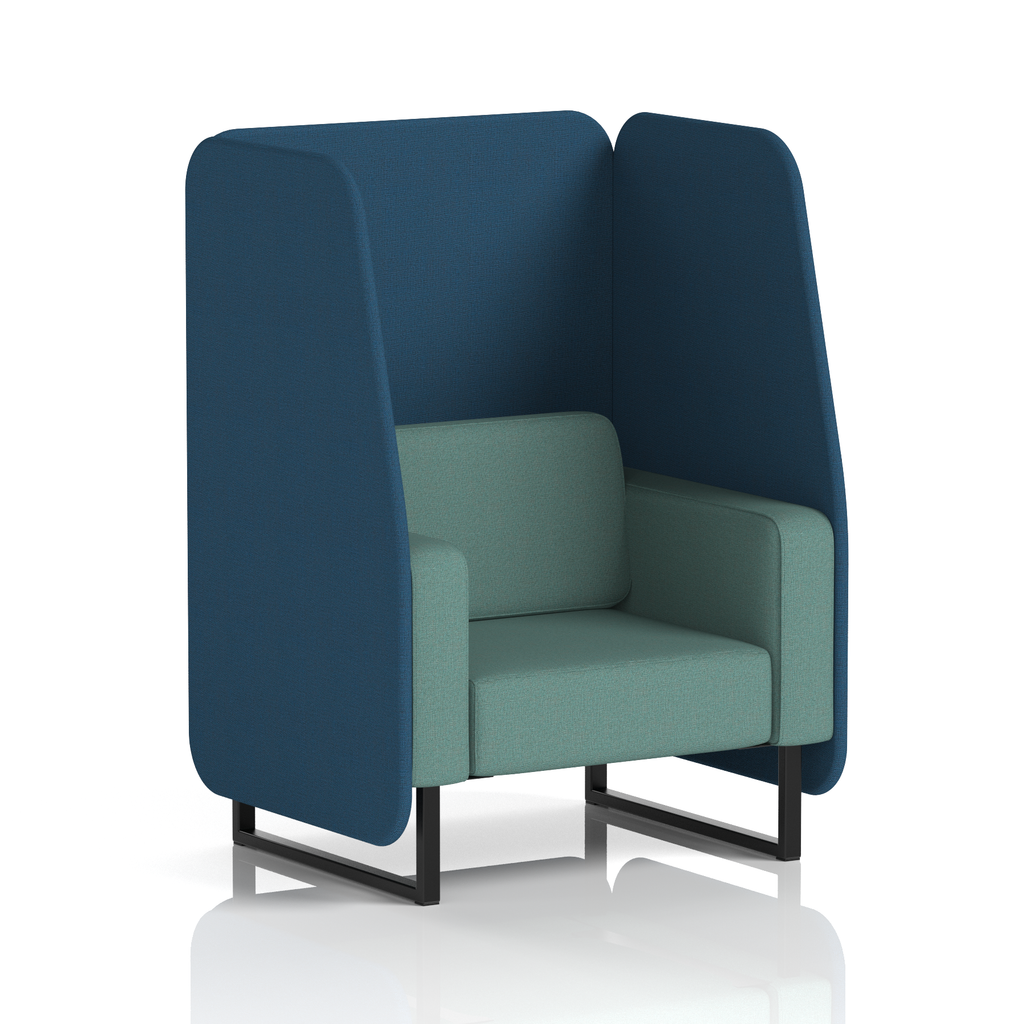 Brixworth Open Booth With Black Legs in Two Tone 3 Seater Number Panels And Arithmetic Sofa Band 2 - X2