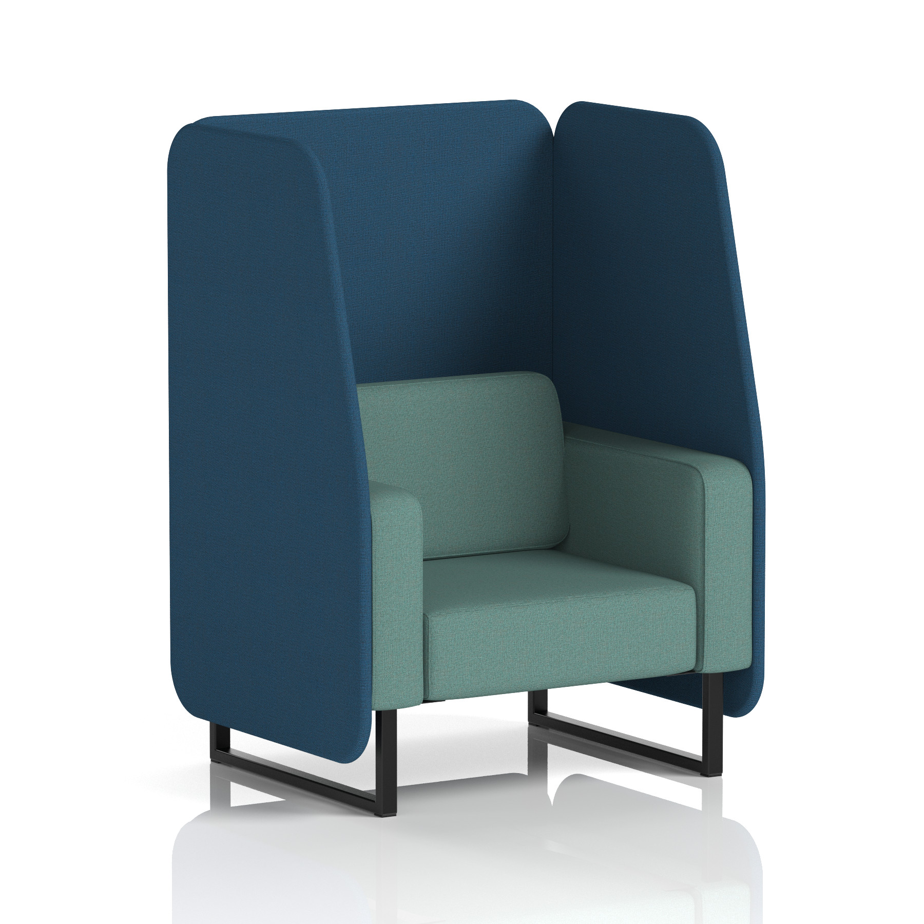 Brixworth Open Booth With Black Legs in Two Tone 3 Seater Number Panels And Arithmetic Sofa Band 2 - X2
