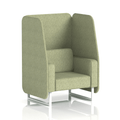 Brixworth Open Booth With White Legs in Single Tone 3 Seater Burnish Panels And Olive Sofa Band 1 - Rivet