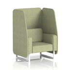 Brixworth Open Booth With White Legs in Single Tone 3 Seater Burnish Panels And Olive Sofa Band 1 - Rivet