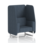 Brixworth Open Booth With White Legs in Single Tone 2 Seater Charcoal Panels And Vitreous Sofa Band 1 - Rivet