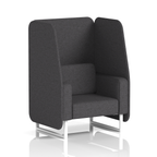 Brixworth Open Booth With White Legs in Single Tone 2 Seater Crucible Panels And Prime Sofa Band 1 - Rivet