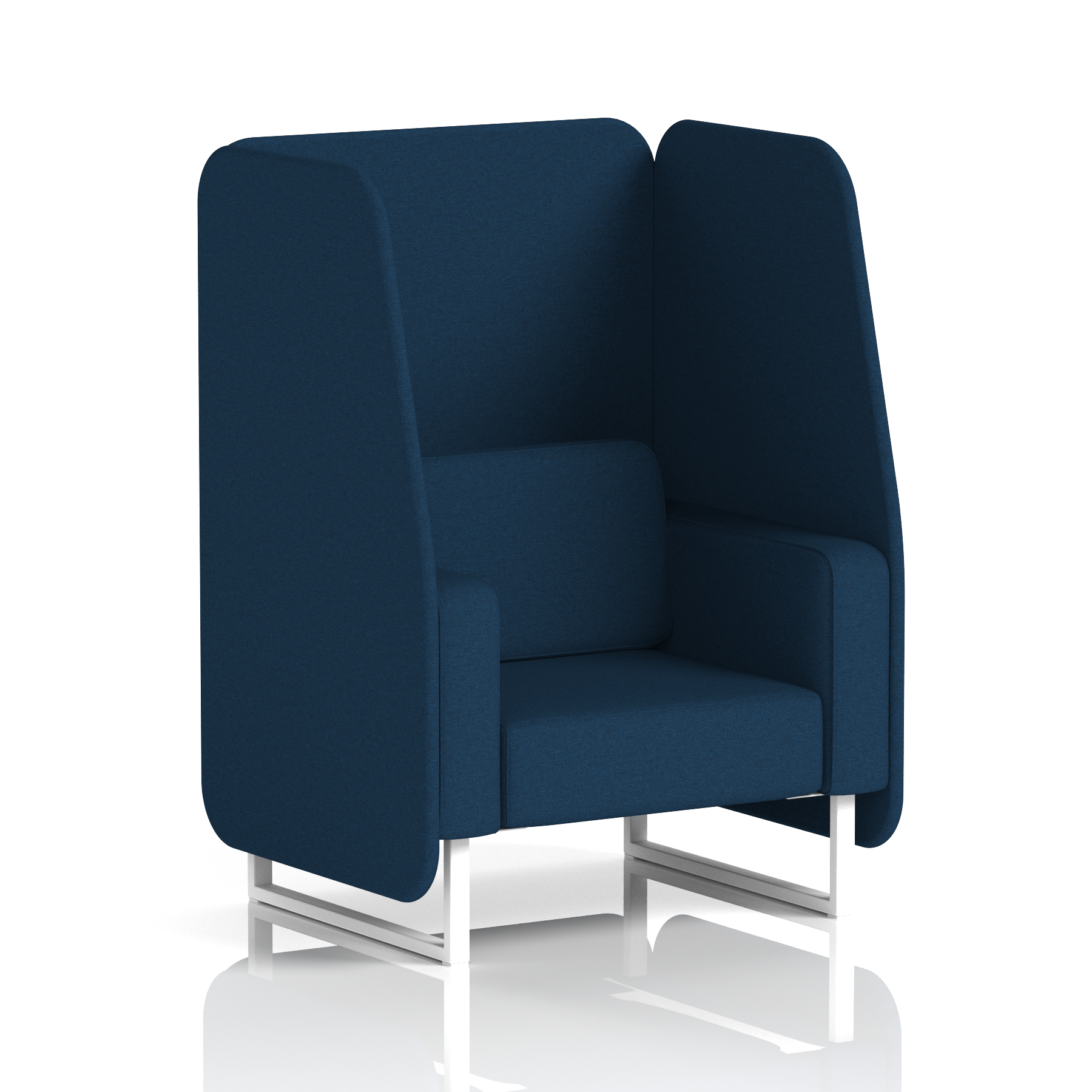 Brixworth Open Booth With White Legs in Single Tone 3 Seater Crucible Panels And Prime Sofa Band 1 - Rivet