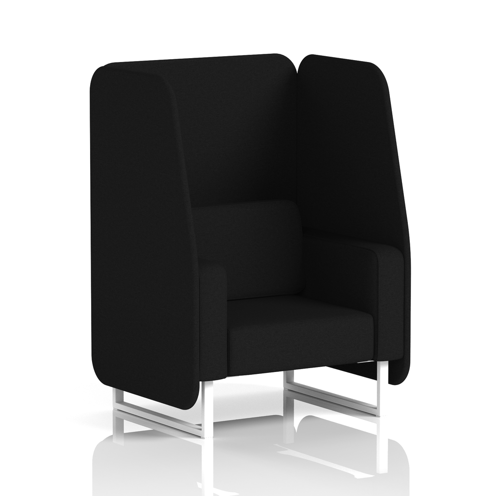 Brixworth Open Booth With White Legs in Single Tone 1 Seater Olive Panels And Burnish Sofa Band 1 - Rivet