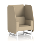 Brixworth Open Booth With White Legs in Single Tone 3 Seater Vitreous Panels And Charcoal Sofa Band 1 - Rivet