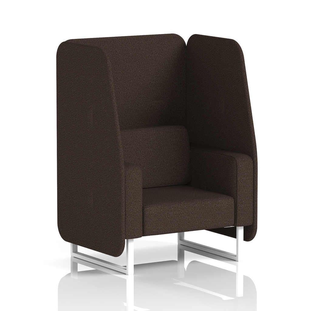 Brixworth Open Booth With White Legs in Single Tone 1 Seater Diameter Panels And Theory Sofa Band 2 - X2