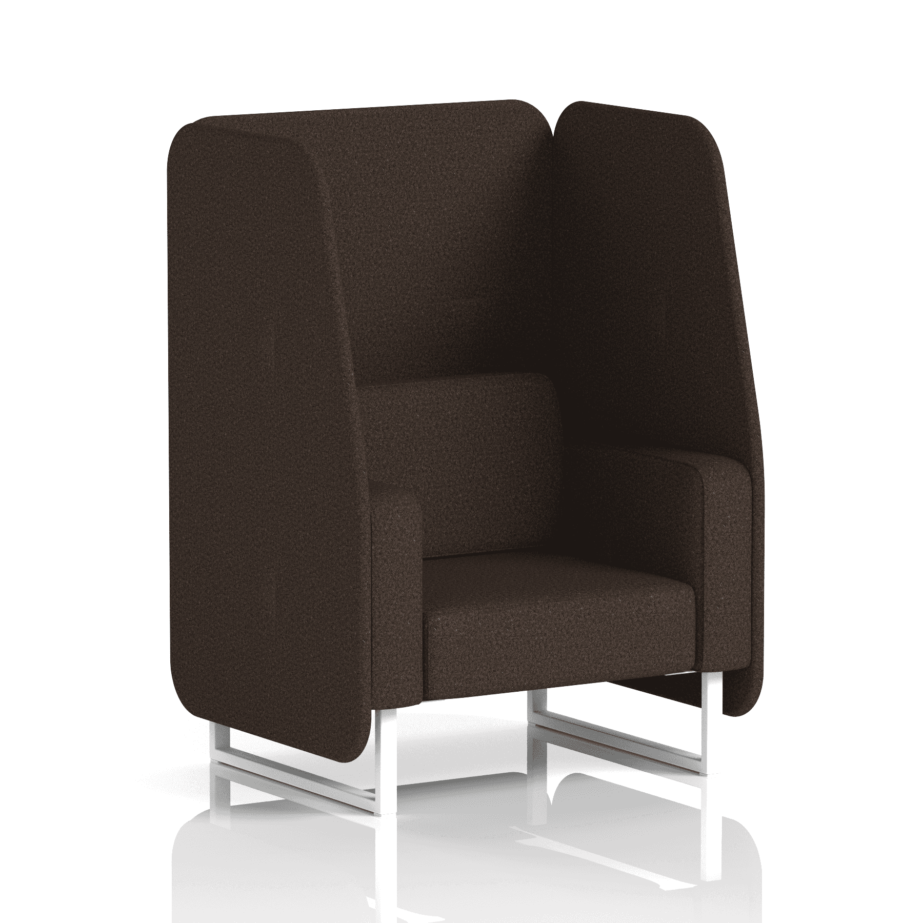 Brixworth Open Booth With White Legs in Single Tone 1 Seater Diameter Panels And Theory Sofa Band 2 - X2